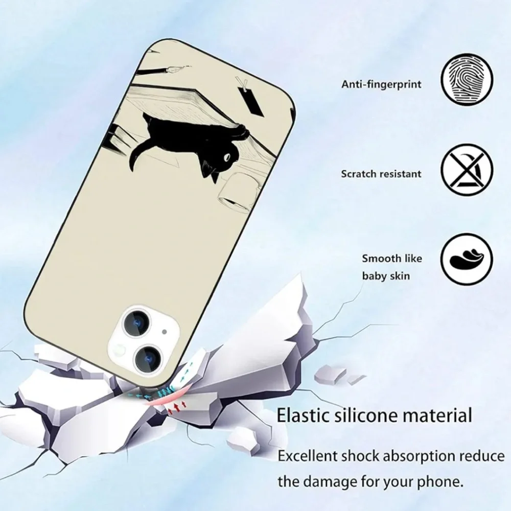 Smooth Silicone Black Phone Case